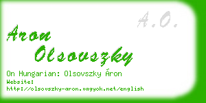 aron olsovszky business card